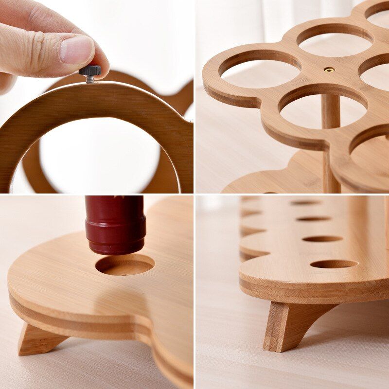 Vintage Wooden Wine Rack-Wine and Whiskey Decanter