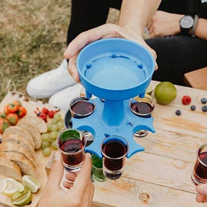 6 Shot Glass Dispenser-Wine and Whiskey Decanter