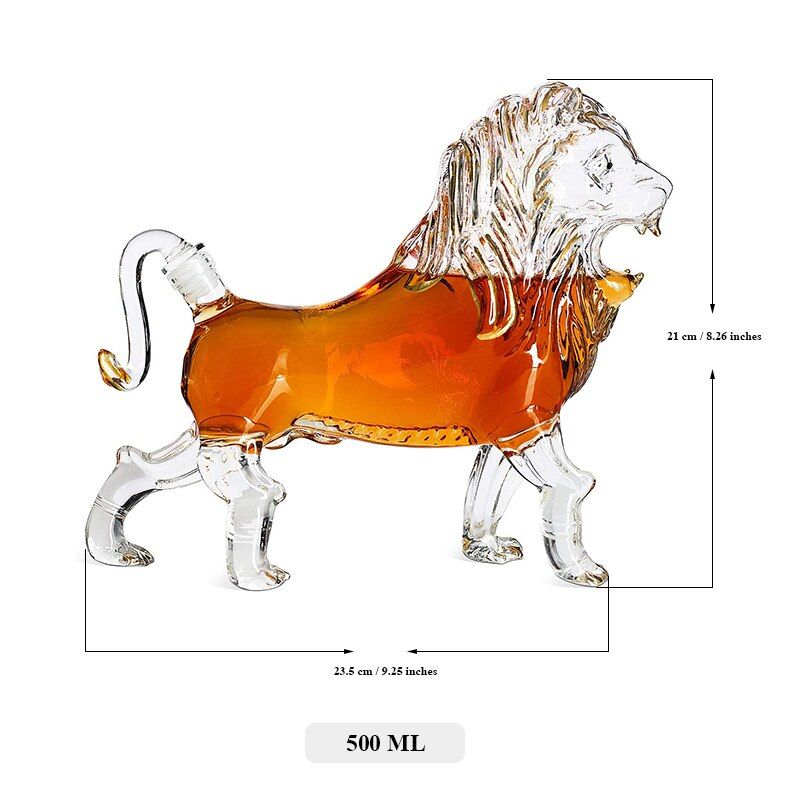Lion Shaped Glass Decanter-Wine and Whiskey Decanter