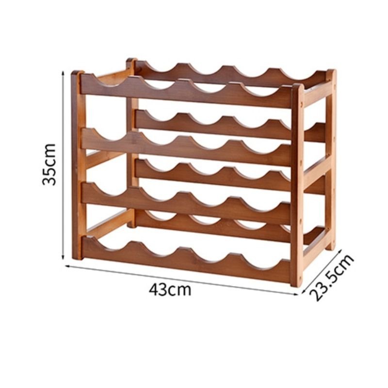 Vintage Wooden Wine Rack-Wine and Whiskey Decanter