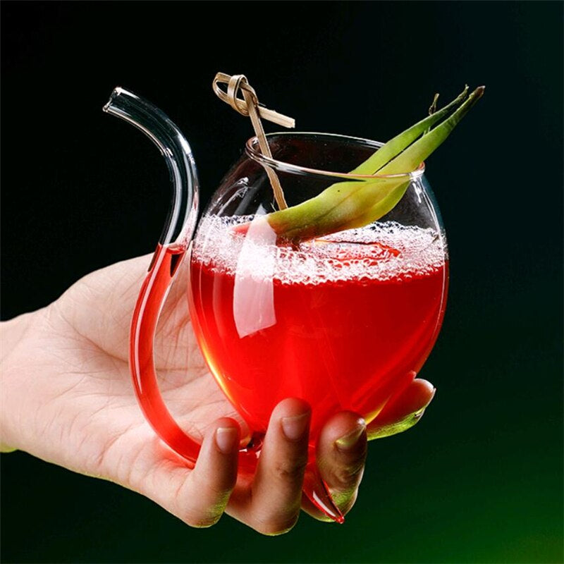 Goblet Glass Mug With Straw-Wine and Whiskey Decanter