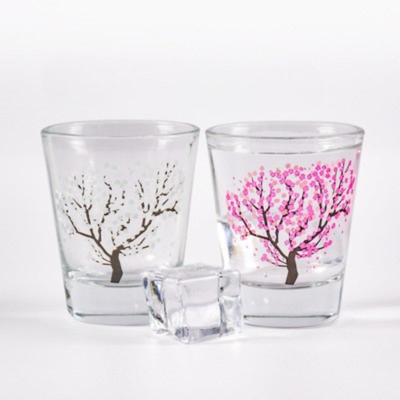 Cherry Blossom Patterned Shot Glass-Wine and Whiskey Decanter