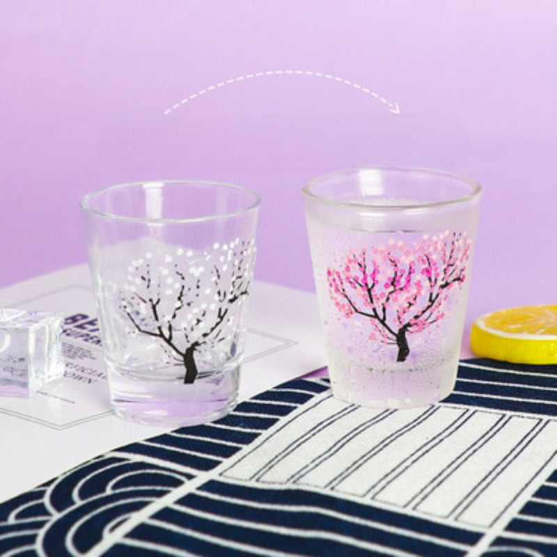 Cherry Blossom Patterned Shot Glass-Wine and Whiskey Decanter