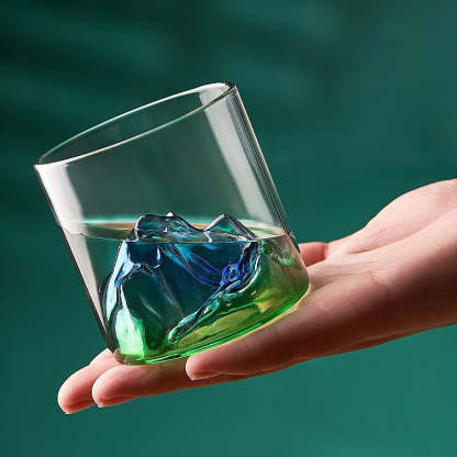 Mountain Shaped Glass Cup-Wine and Whiskey Decanter