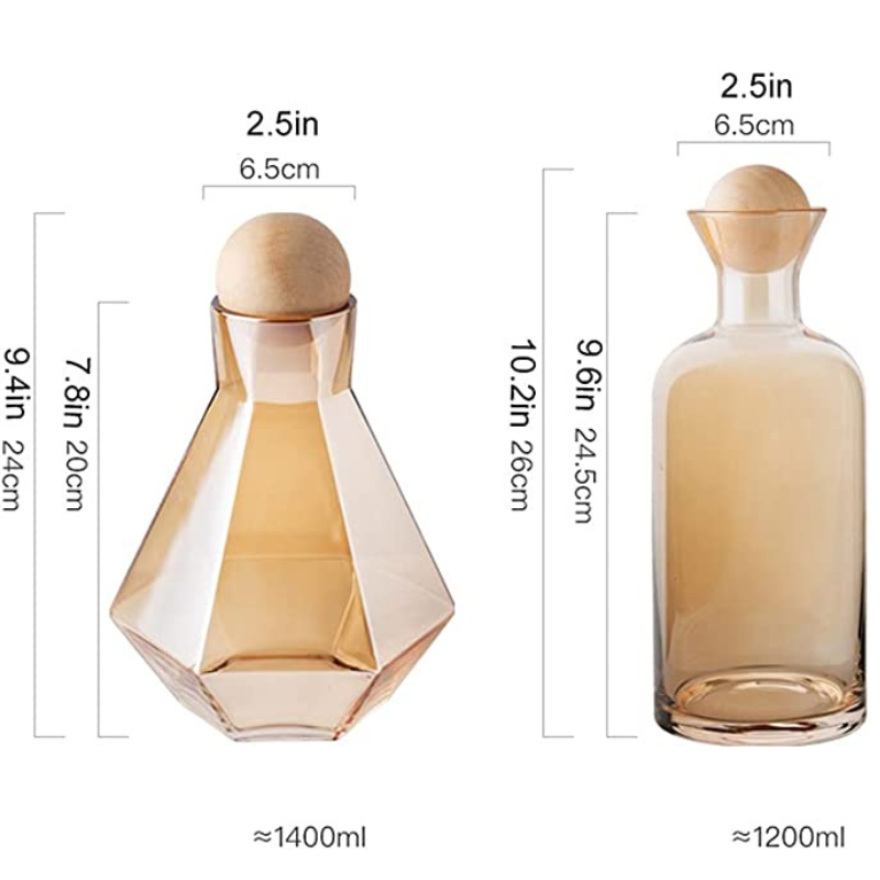 Golden Glass Drink Decanter-Wine and Whiskey Decanter