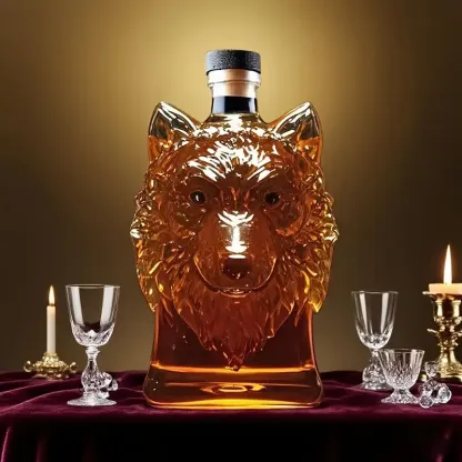 Novelty Wolf Glass Decanter