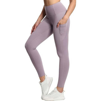 Flexible Activewear Leggings With Pockets For Exercise And Running-Waves And Trunks