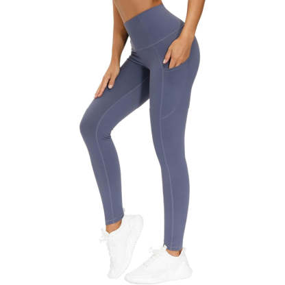 Flexible Activewear Leggings With Pockets For Exercise And Running-Waves And Trunks