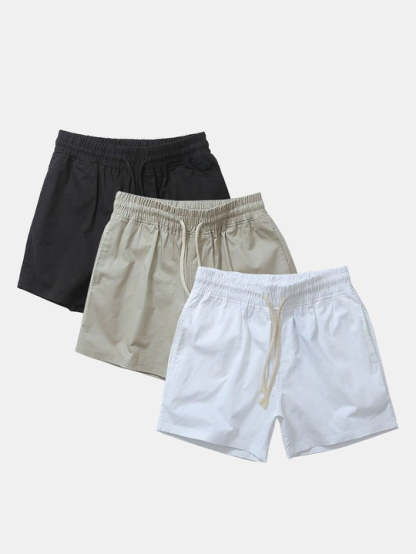 3 Pieces Workout Drawstring Beach Shorts-Waves And Trunks