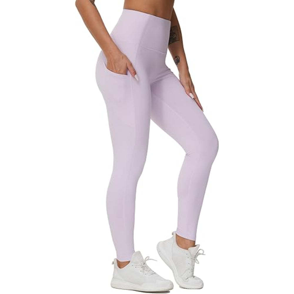 Flexible Activewear Leggings With Pockets For Exercise And Running-Waves And Trunks
