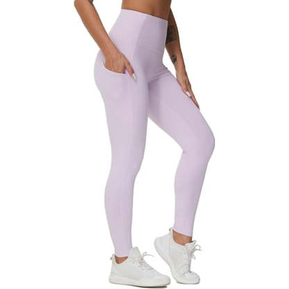 Flexible Activewear Leggings With Pockets For Exercise And Running-Waves And Trunks