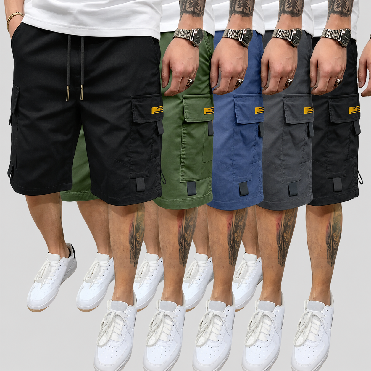 Pack Of 5 Multi Pocket Cargo Shorts For Casual Summer Wear For Men