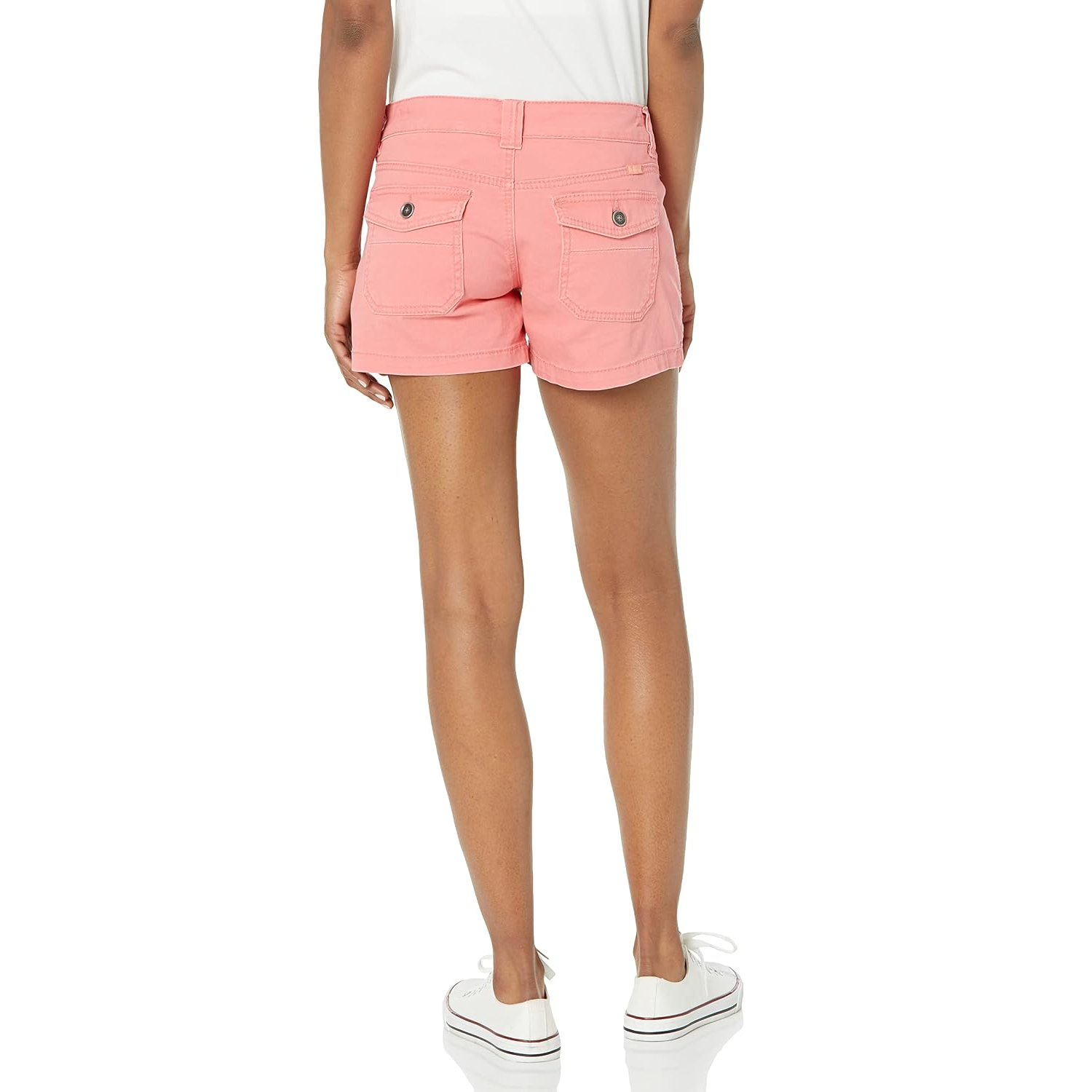 Casual Mid Rise Stretch Utility Shorts With Pockets For Women