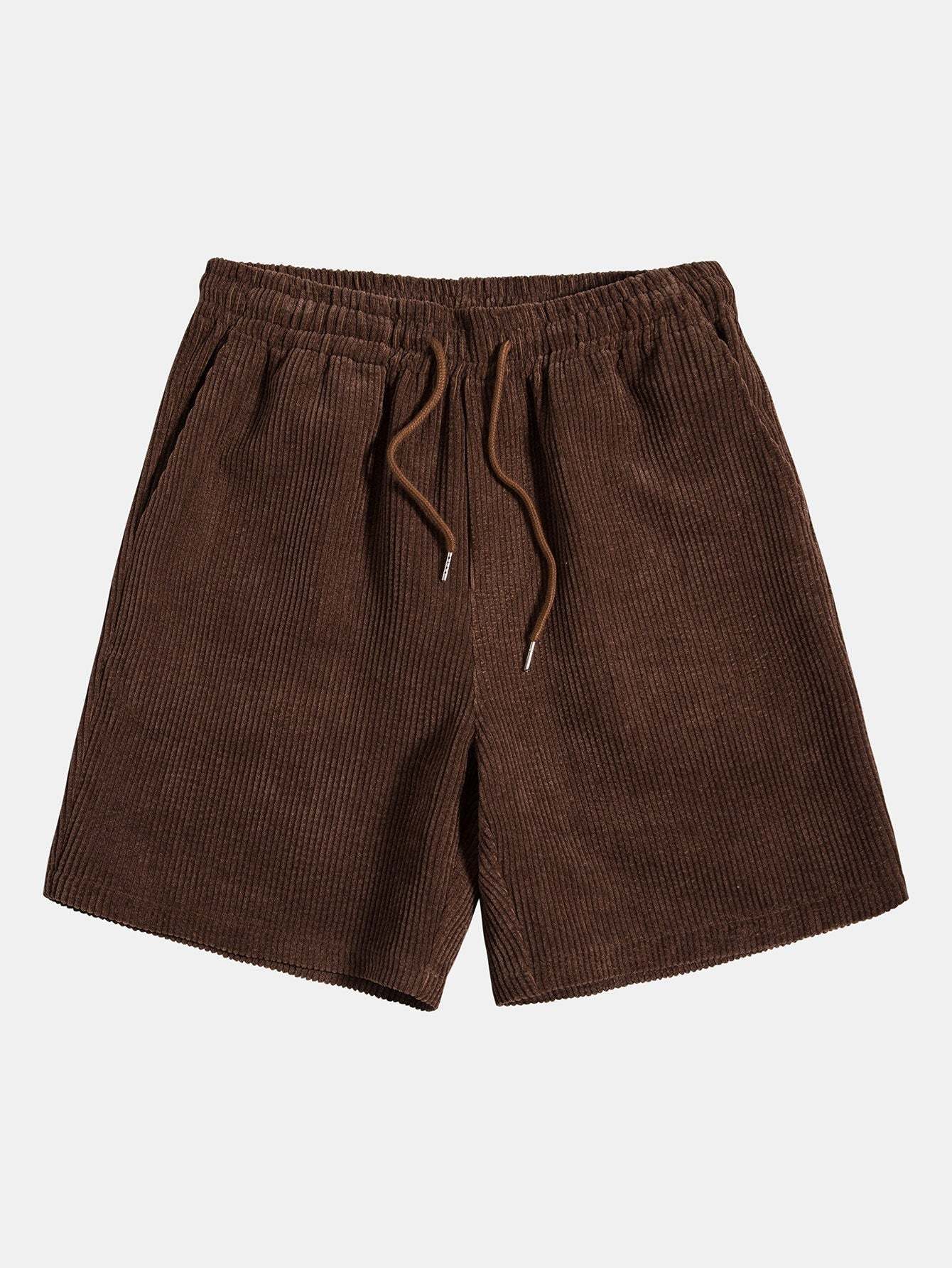 Corduroy Solid Plain Beach Shorts-Waves And Trunks