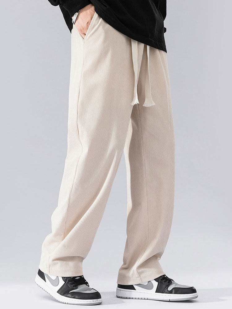 Straight Leg Corduroy Pants-Waves And Trunks