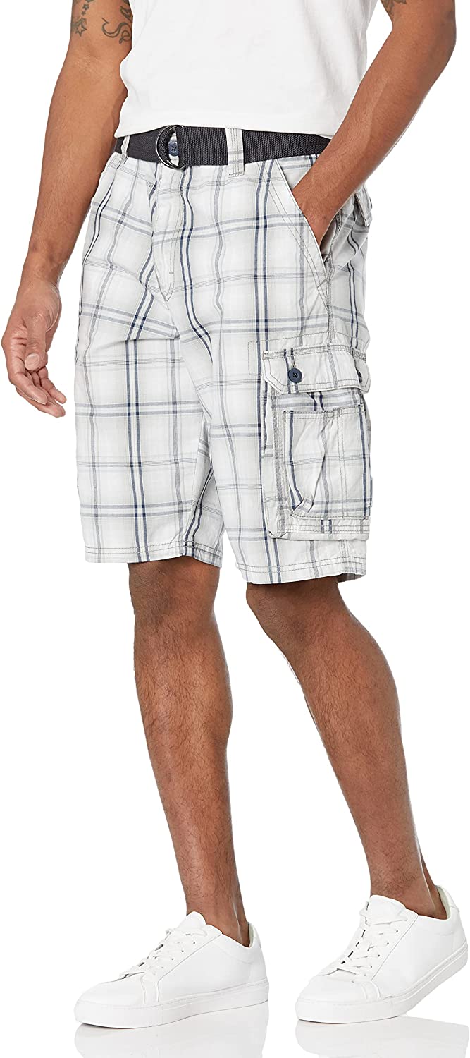 Cargo Shorts With Coordinating Belt-Waves And Trunks