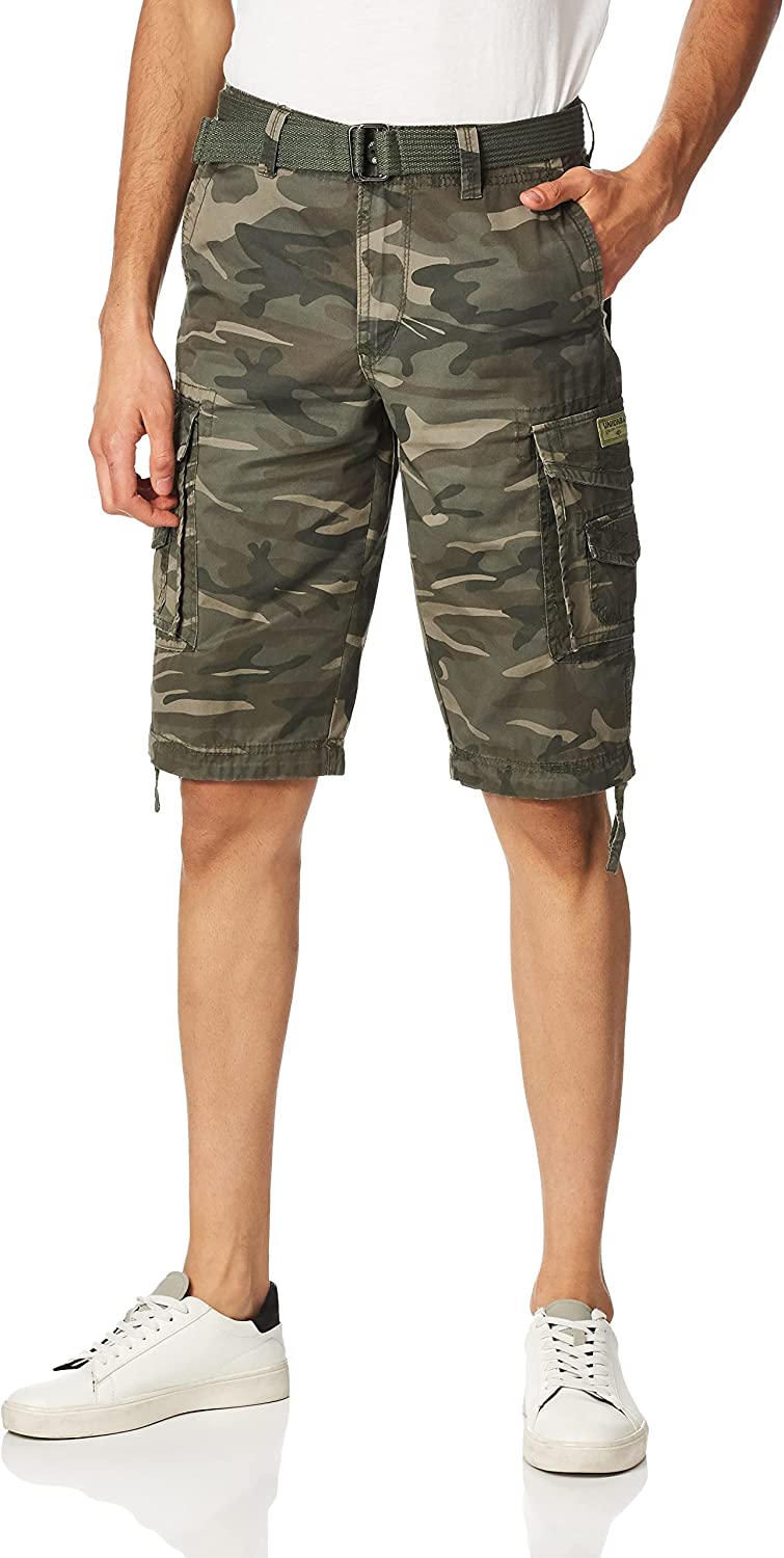 Belted Cargo Shorts With Adjustable Cuffs-Waves And Trunks