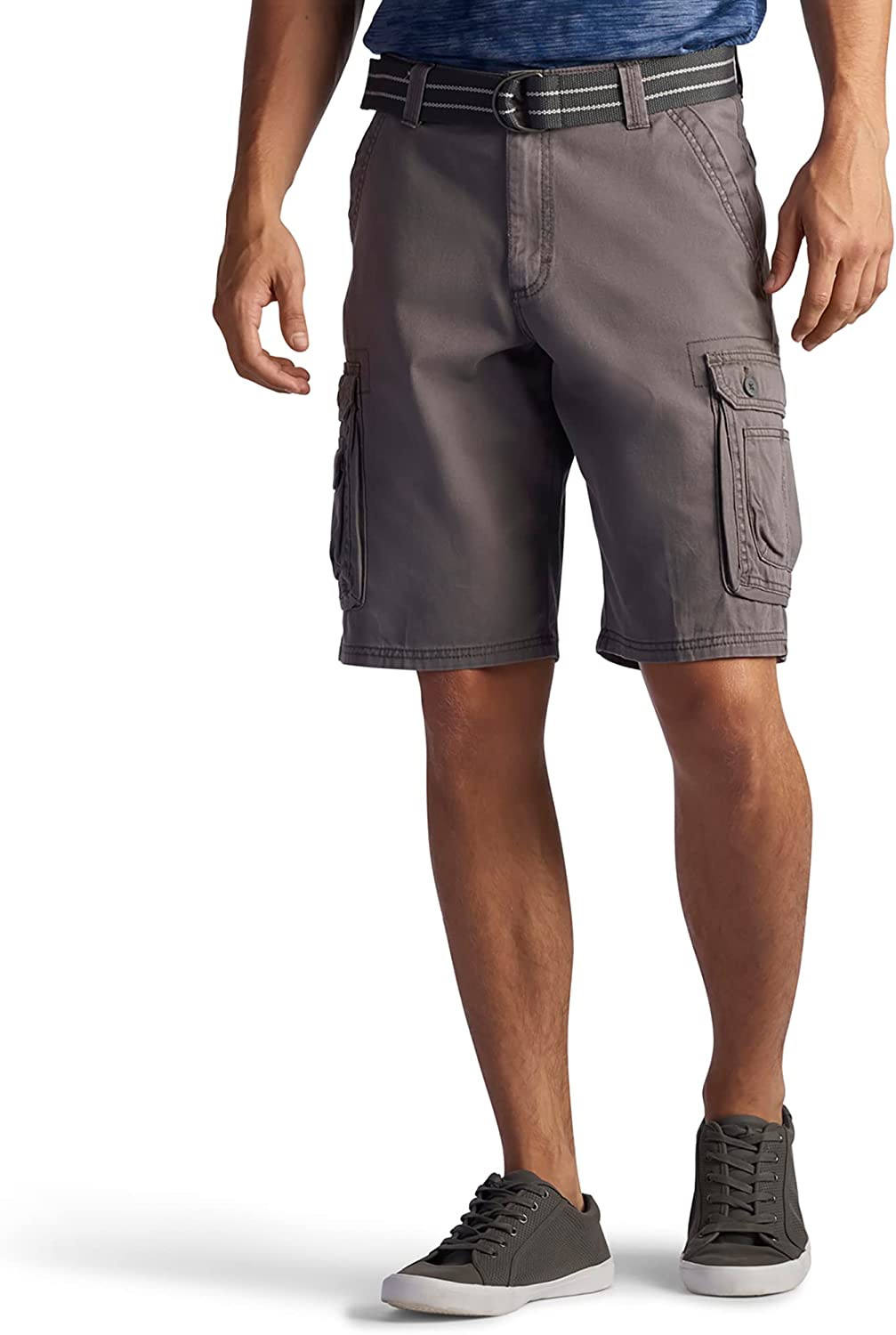 Durable Twill Belted Cargo Shorts-Waves And Trunks