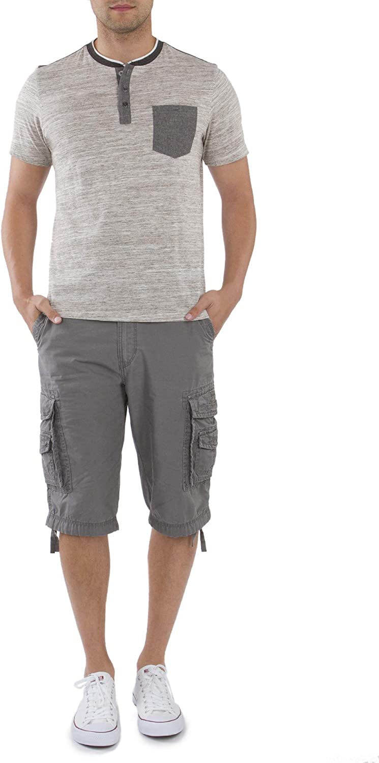 Button Fly Belted Cargo Shorts-Waves And Trunks