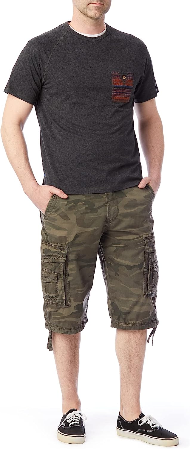 Belted Cargo Shorts With Adjustable Cuffs-Waves And Trunks