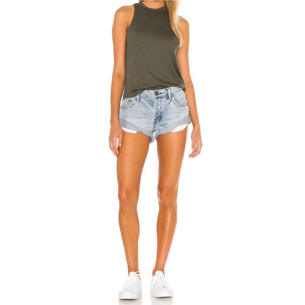 Mid Rise Cuffed Denim Shorts For Casual Wear-Waves And Trunks
