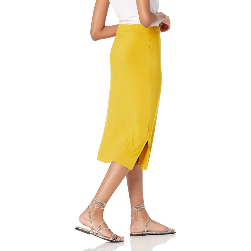 Casual Stretch Knit Midi Skirt With Soft Fit For Women