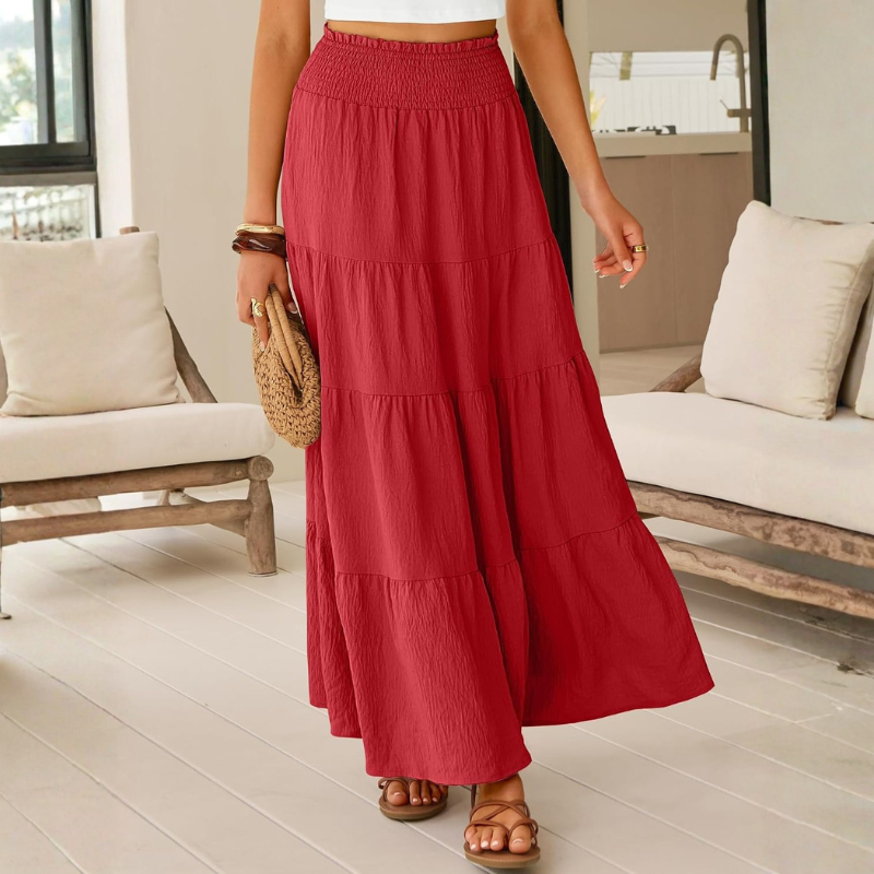 Casual Maxi Summer Beach Tiered Skirts For Women