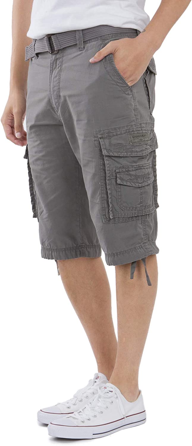Button Fly Belted Cargo Shorts-Waves And Trunks
