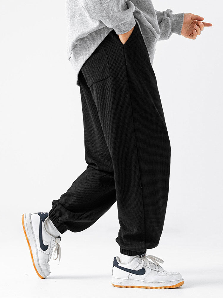 Embroidery Waffle Joggers-Waves And Trunks