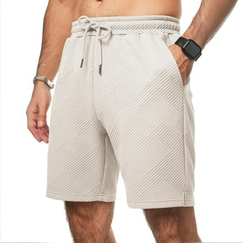 Geometric Texture Casual Shorts – Where Style Meets Comfort-Waves And Trunks