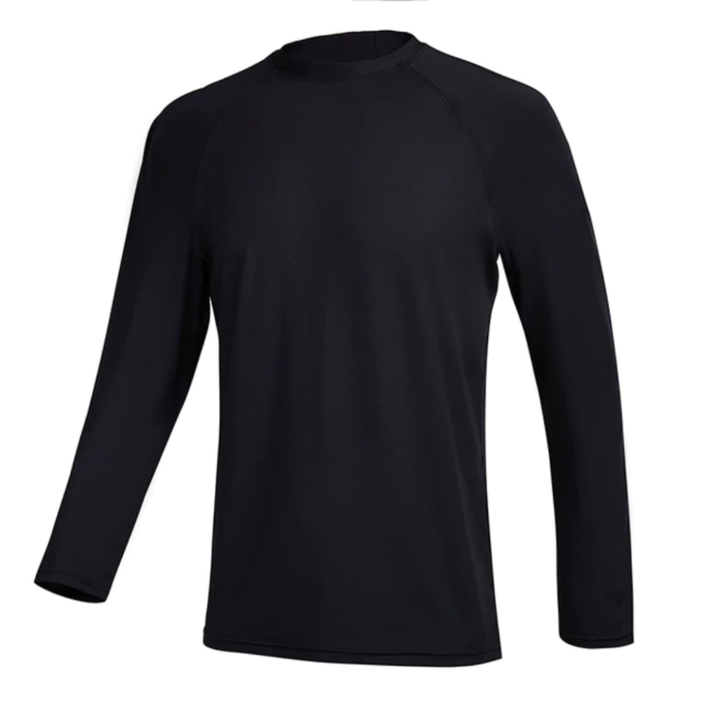 Black Long Sleeve Surfing T-Shirt-Waves And Trunks