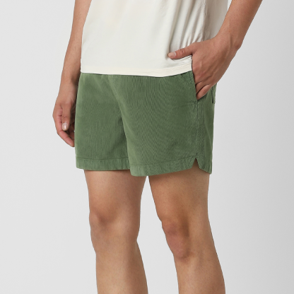Casual Drawstring Shorts With Elastic Waistband-Waves And Trunks