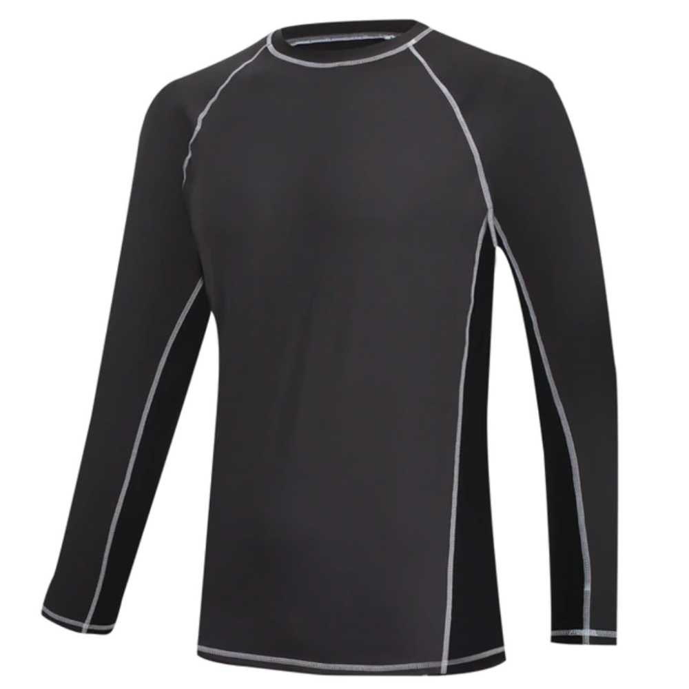 Dark Grey Long Sleeve Surfing T-Shirt-Waves And Trunks