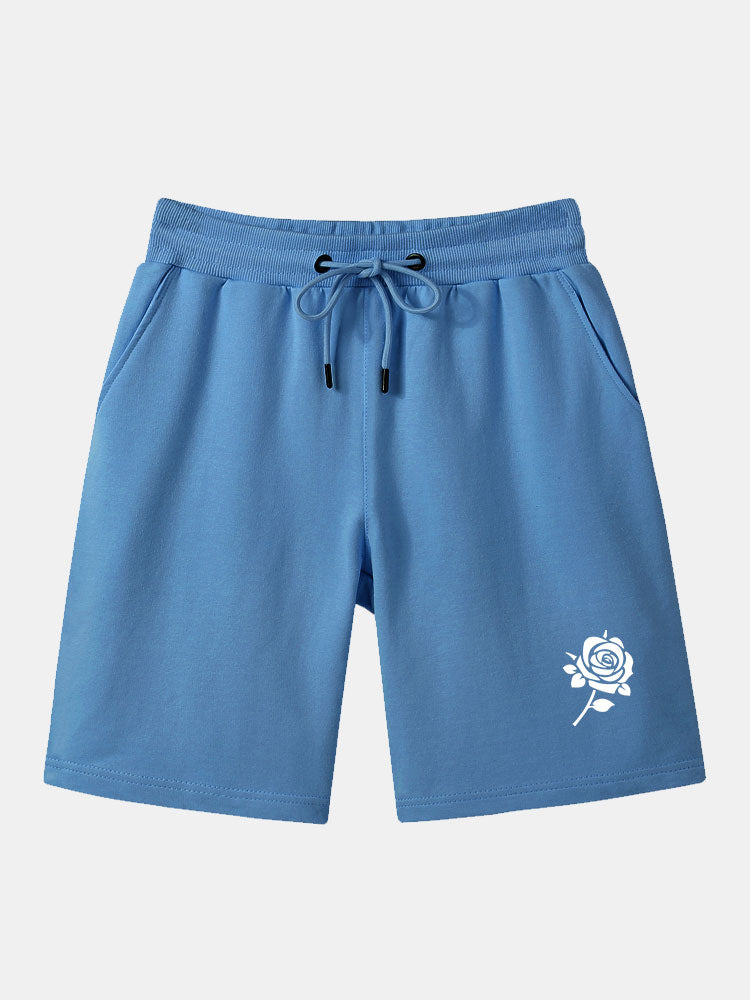 Rose Printed Mid Length Shorts-Waves And Trunks