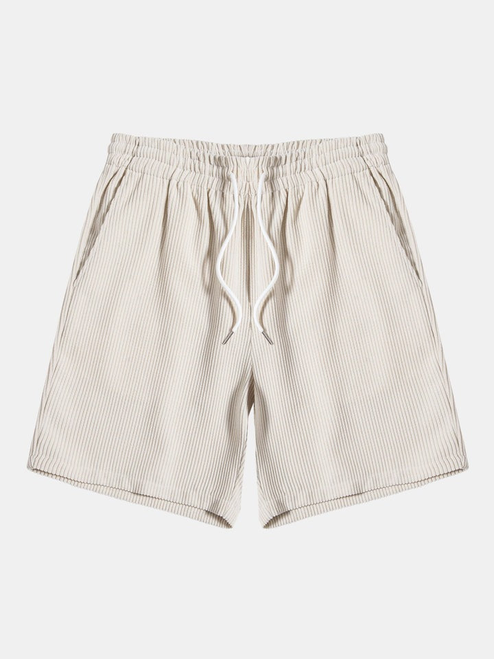 Corduroy Solid Plain Beach Shorts-Waves And Trunks