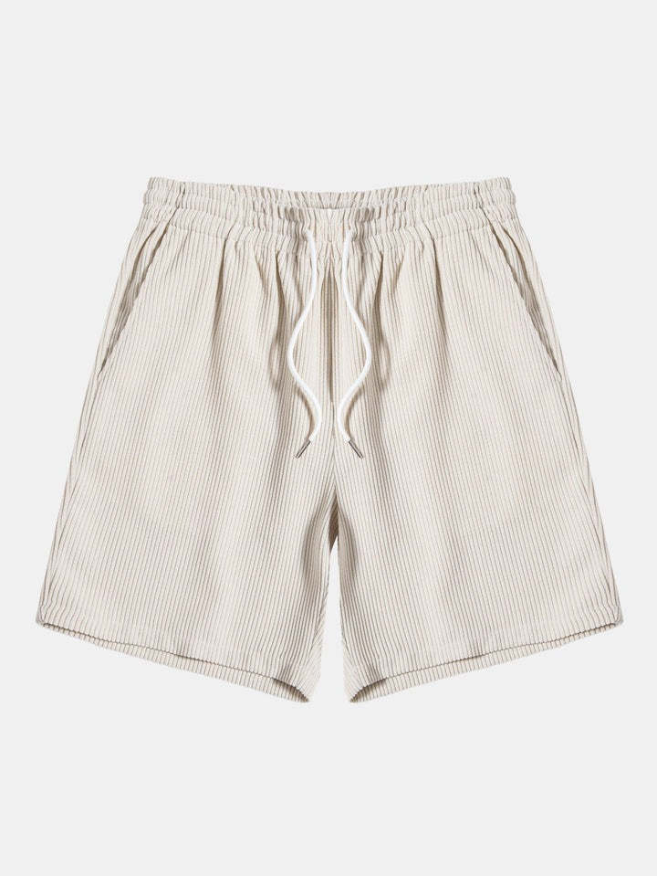 Corduroy Solid Plain Beach Shorts-Waves And Trunks