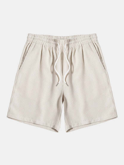 Corduroy Solid Plain Beach Shorts-Waves And Trunks