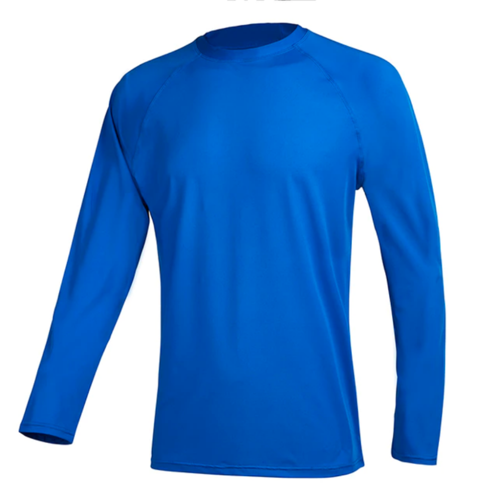 Royal Blue Long Sleeve Surfing T-Shirt-Waves And Trunks