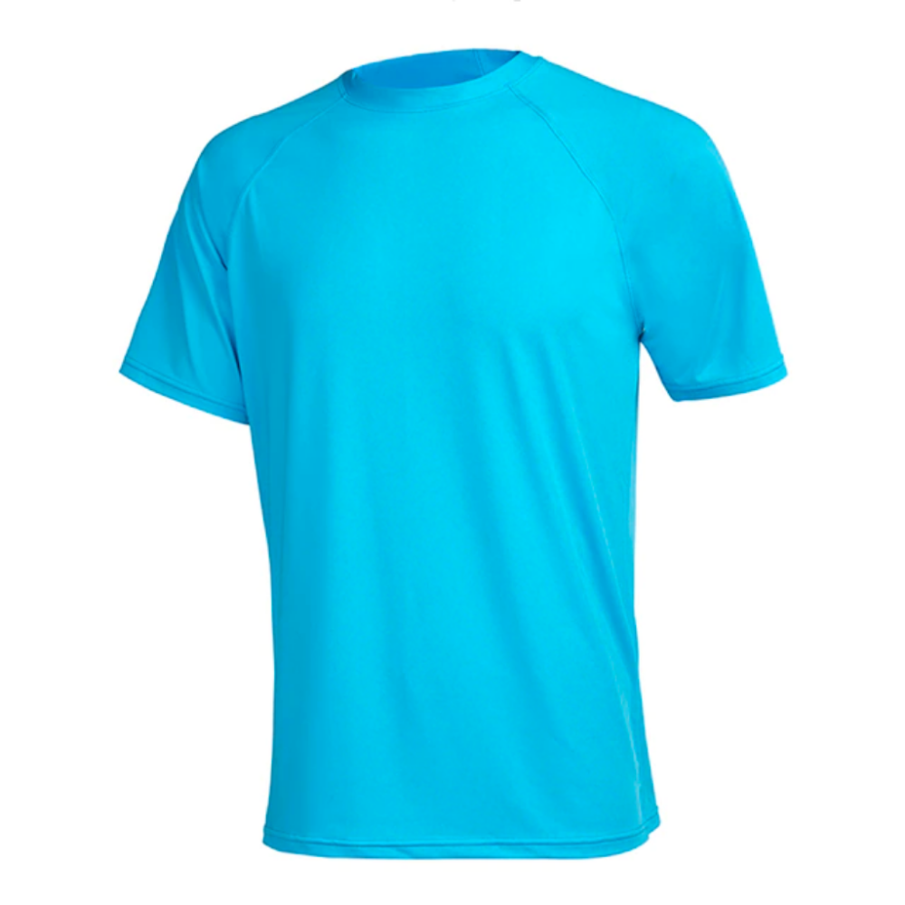 Light Blue Short Sleeve Surfing T-Shirt-Waves And Trunks