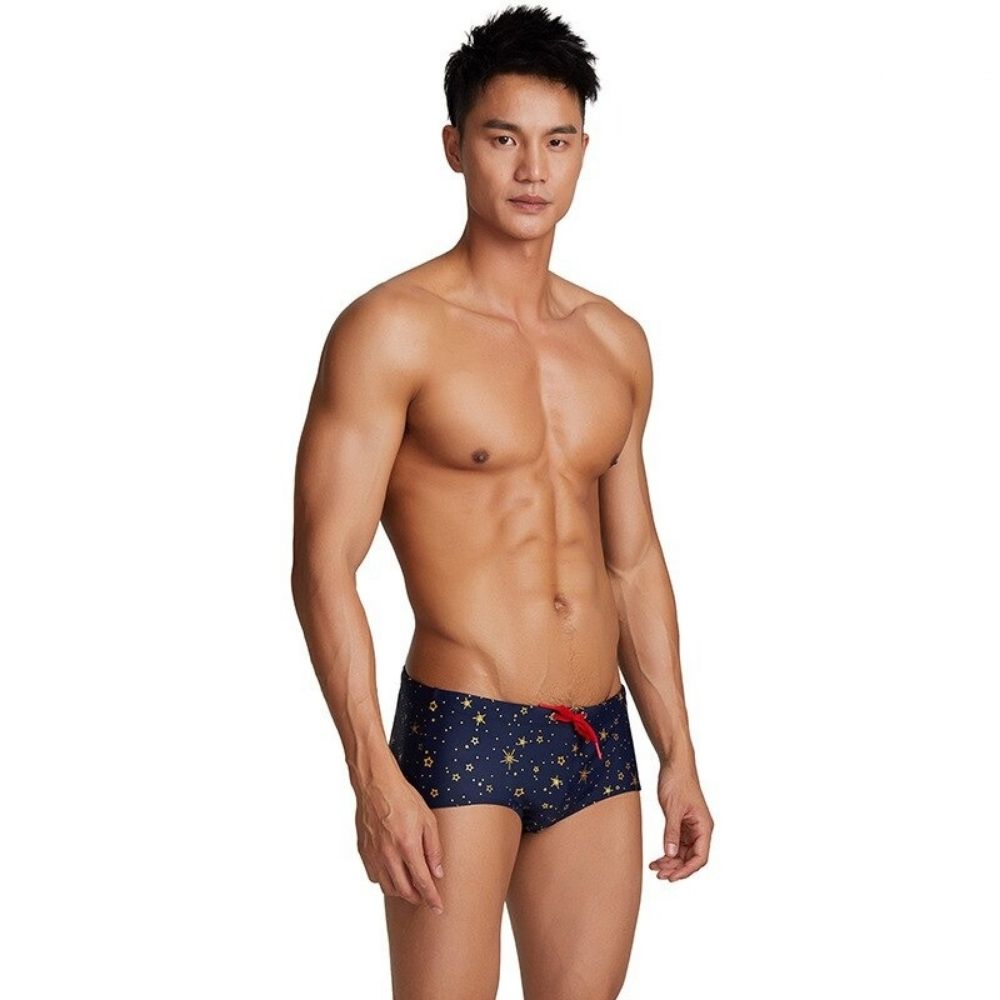 Men's Star Print Brief-Waves And Trunks