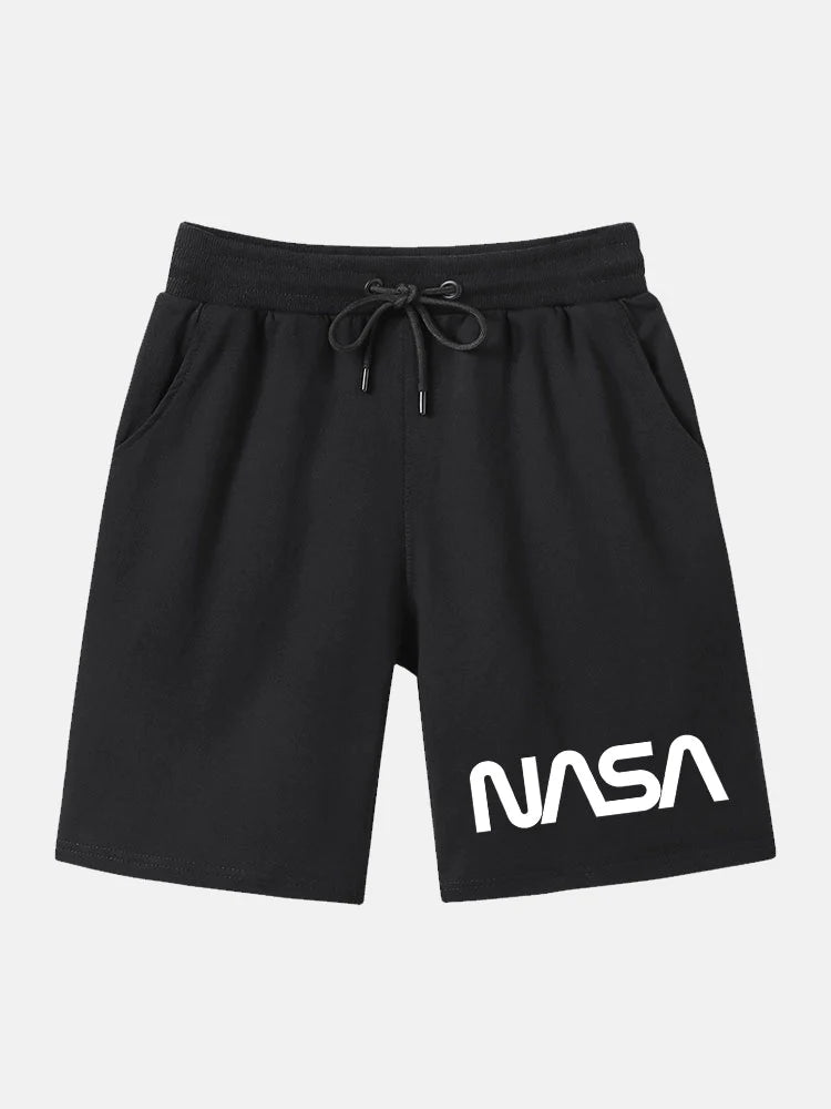 Plain Pattern NASA Printed Shorts-Waves And Trunks