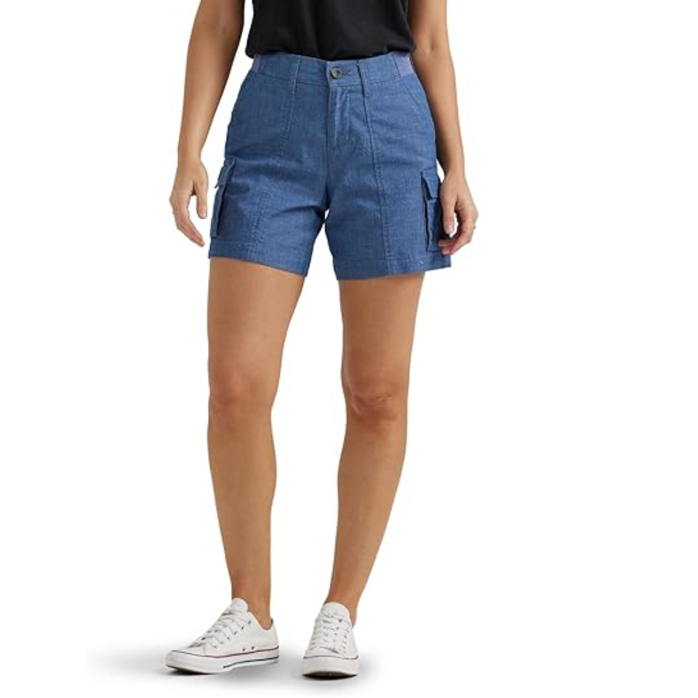 High Waist Ultra Lux Comfort Flex Stretchy Cargo Shorts For Women
