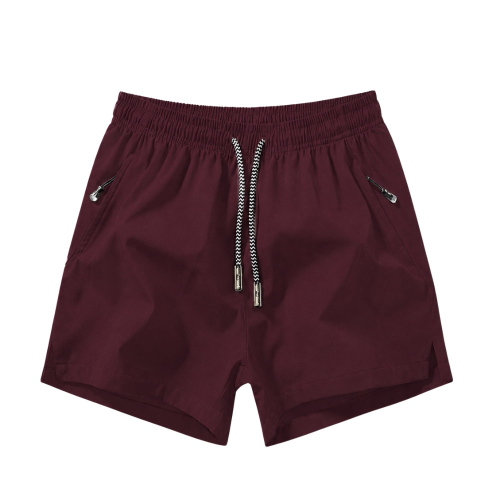 Fit Shorts With Zipper And Drawstring For Men