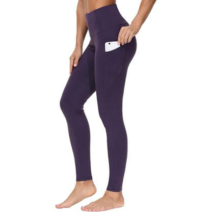 Flexible Activewear Leggings With Pockets For Exercise And Running-Waves And Trunks