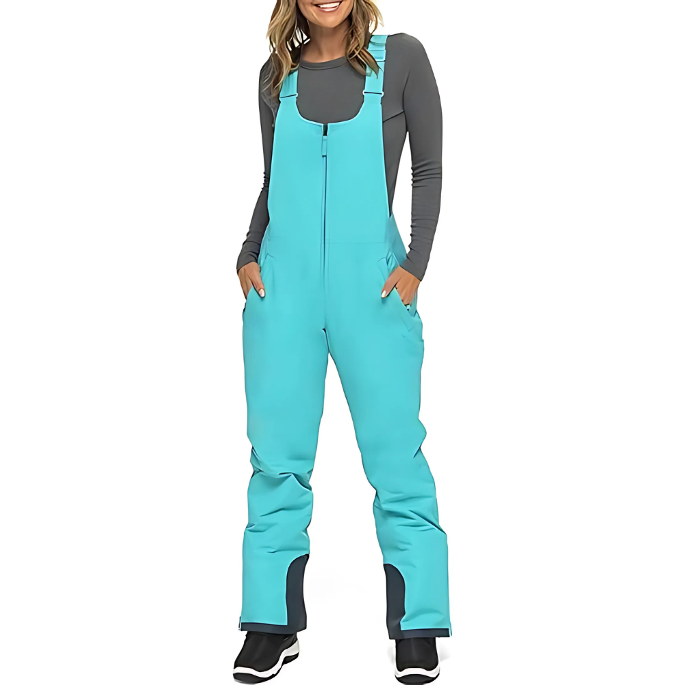 Insulated Adjustable Bib Overalls With Pockets-Waves And Trunks