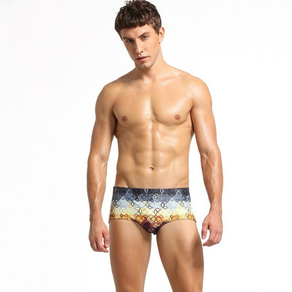 Men's Square Print Trunks-Waves And Trunks
