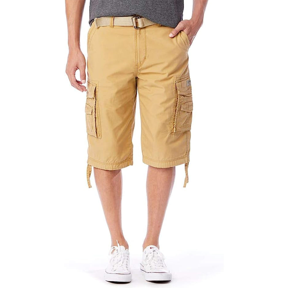 Button Closure Cargo Shorts-Waves And Trunks