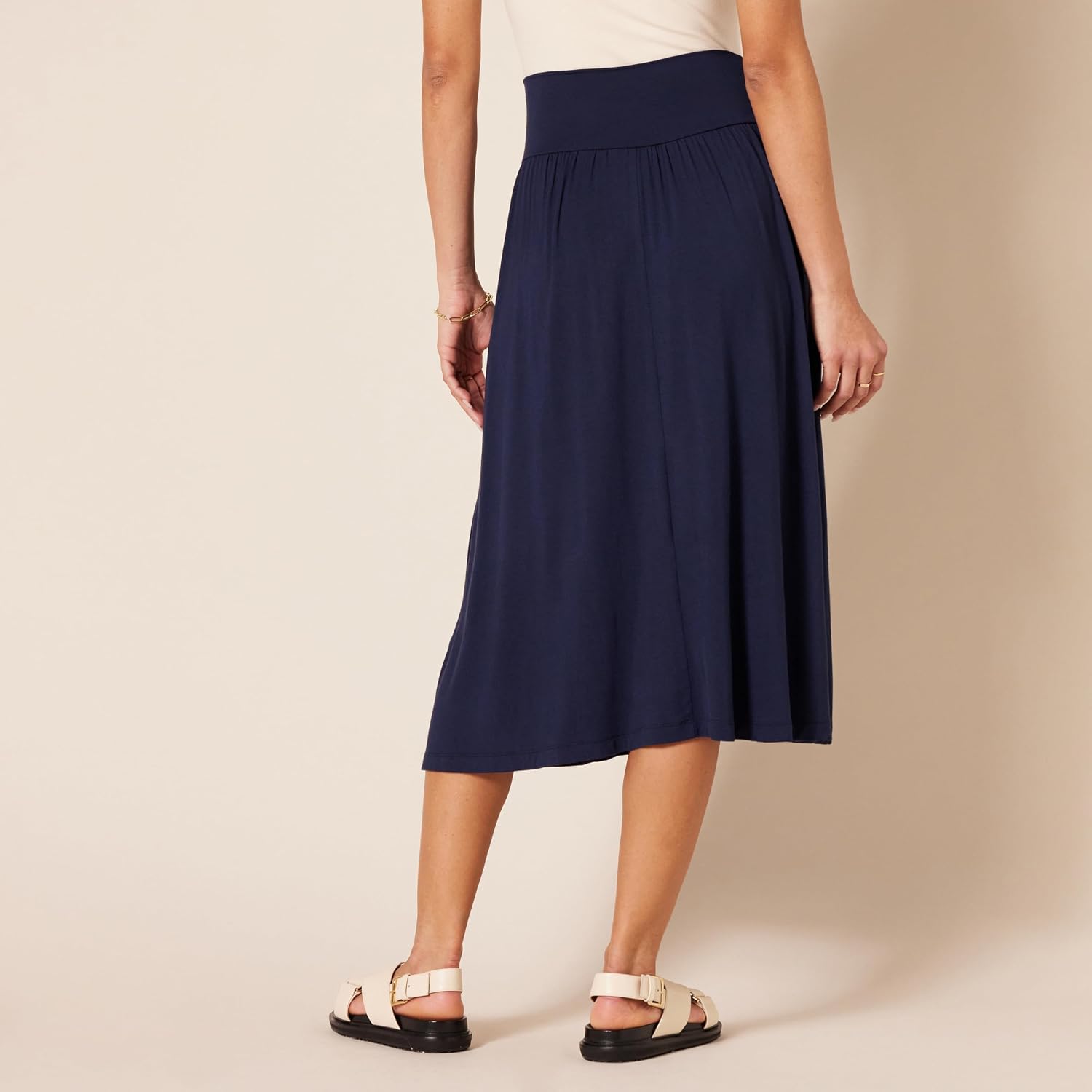 Jersey Pull On Midi Length Skirt For Women
