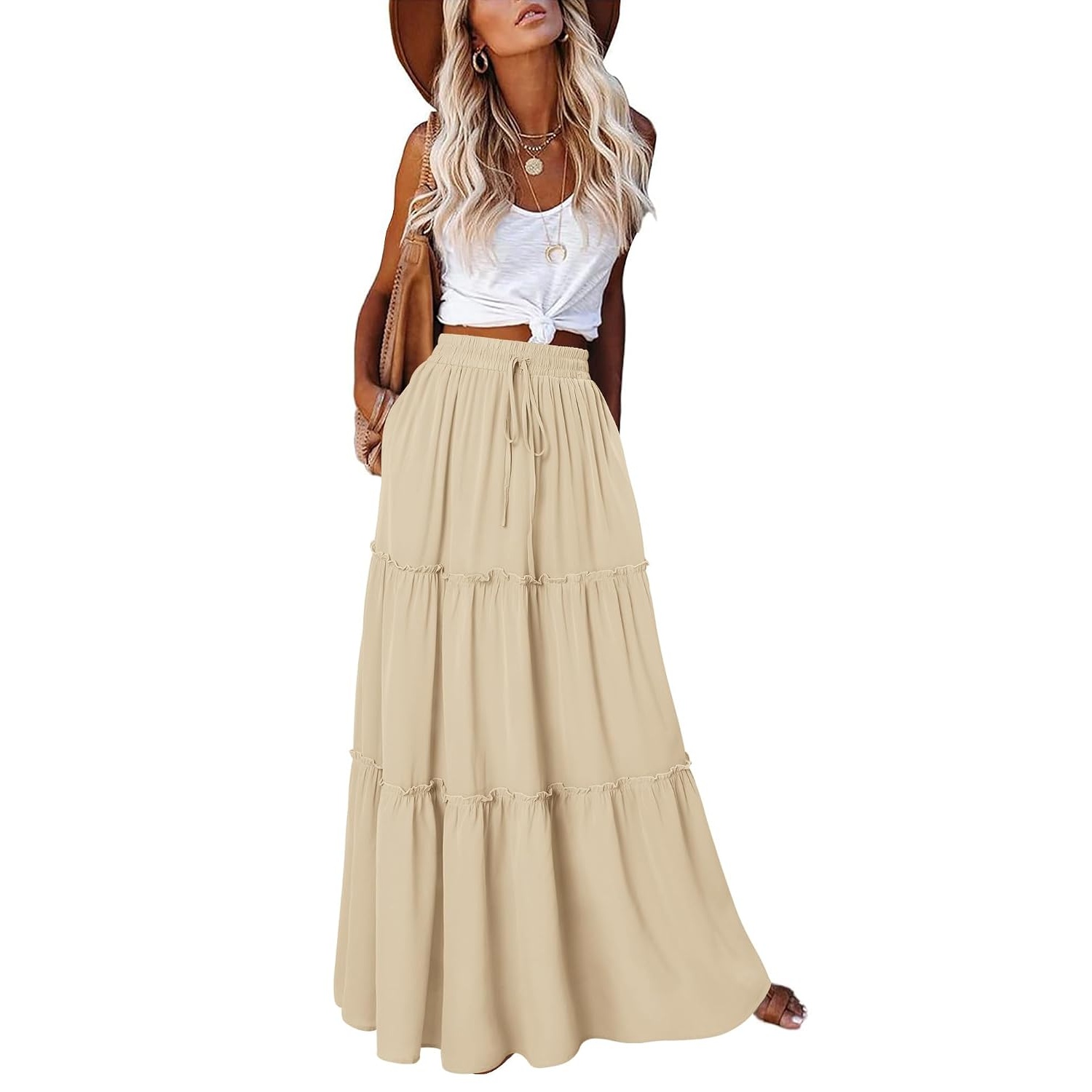 Long Festival Skirt With Pockets For Women