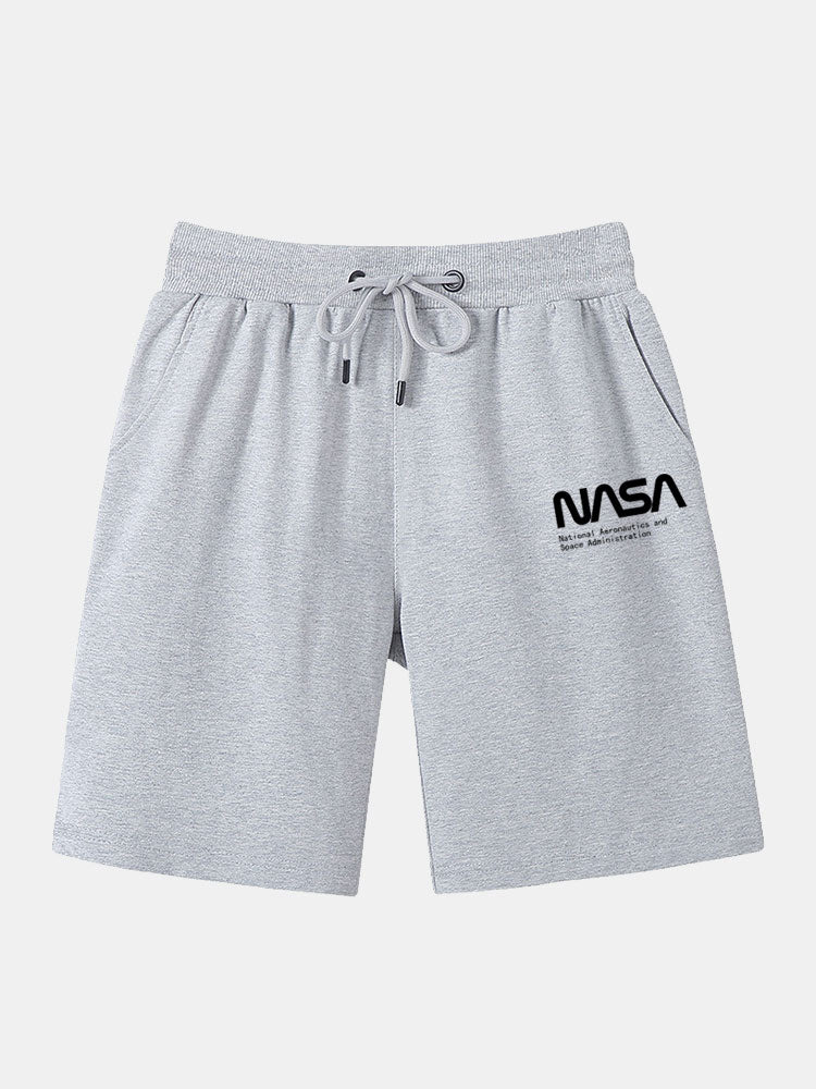 NASA Letter Printed Shorts-Waves And Trunks